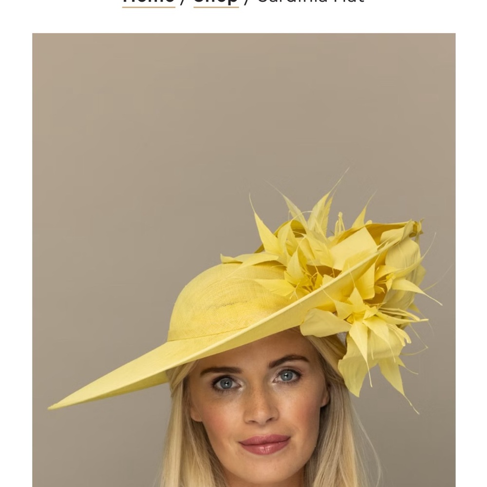 Kentucky Derby Hostie Hats Yellow Fascinator - Picture 6 of 7